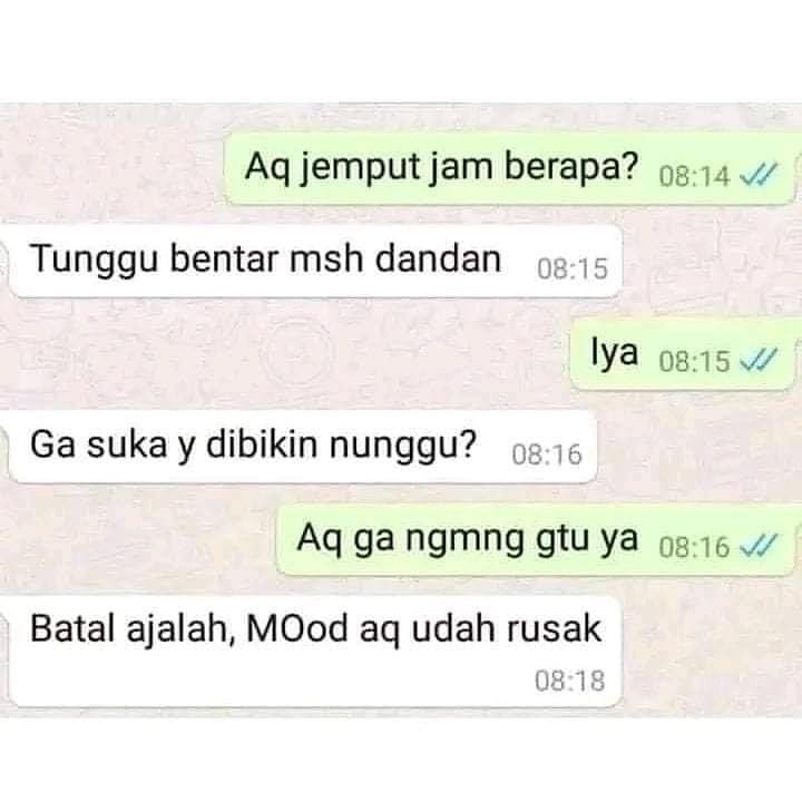 13 Chat lucu cowok bikin cewek ngambek tiba-tiba, absurd abis