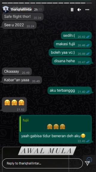 6 Potret isi chat Fuji dan Thariq Halilintar, rajin kirim foto