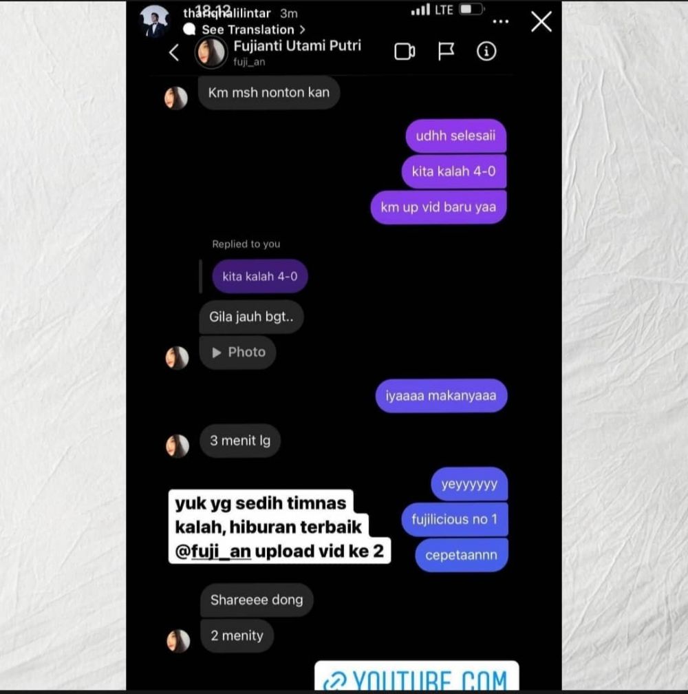 6 Potret isi chat Fuji dan Thariq Halilintar, rajin kirim foto