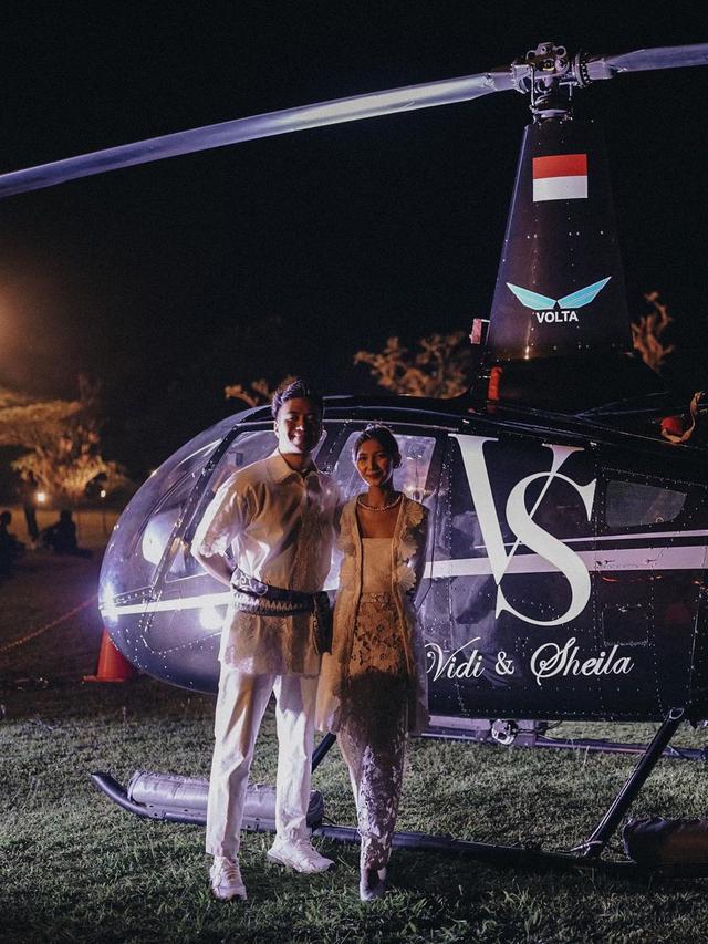 Momen ngunduh mantu 7 penyanyi, Vidi Aldiano pakai helikopter