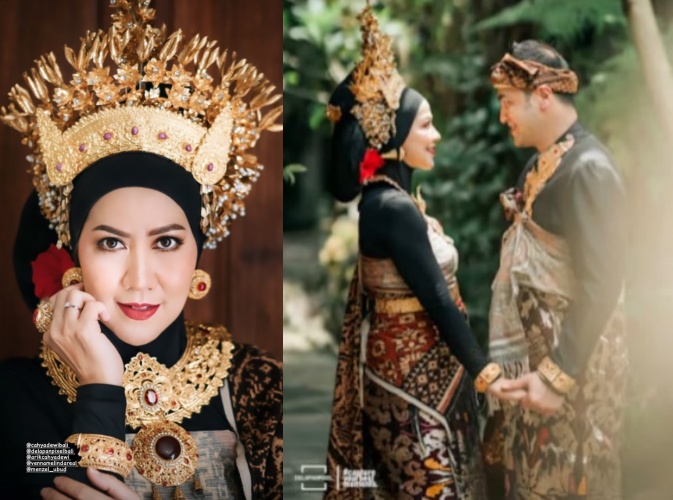 Prewedding 11 seleb pakai adat Bali, Venna Melinda anggun dengan hijab