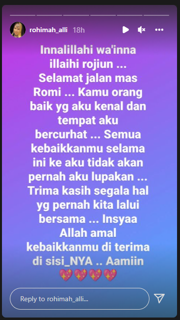 Alami serangan asma, pacar Rohimah meninggal dunia