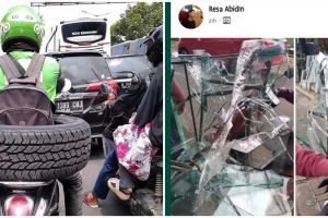 11 Momen apes driver ojek online bawa barang pelanggan, bikin iba