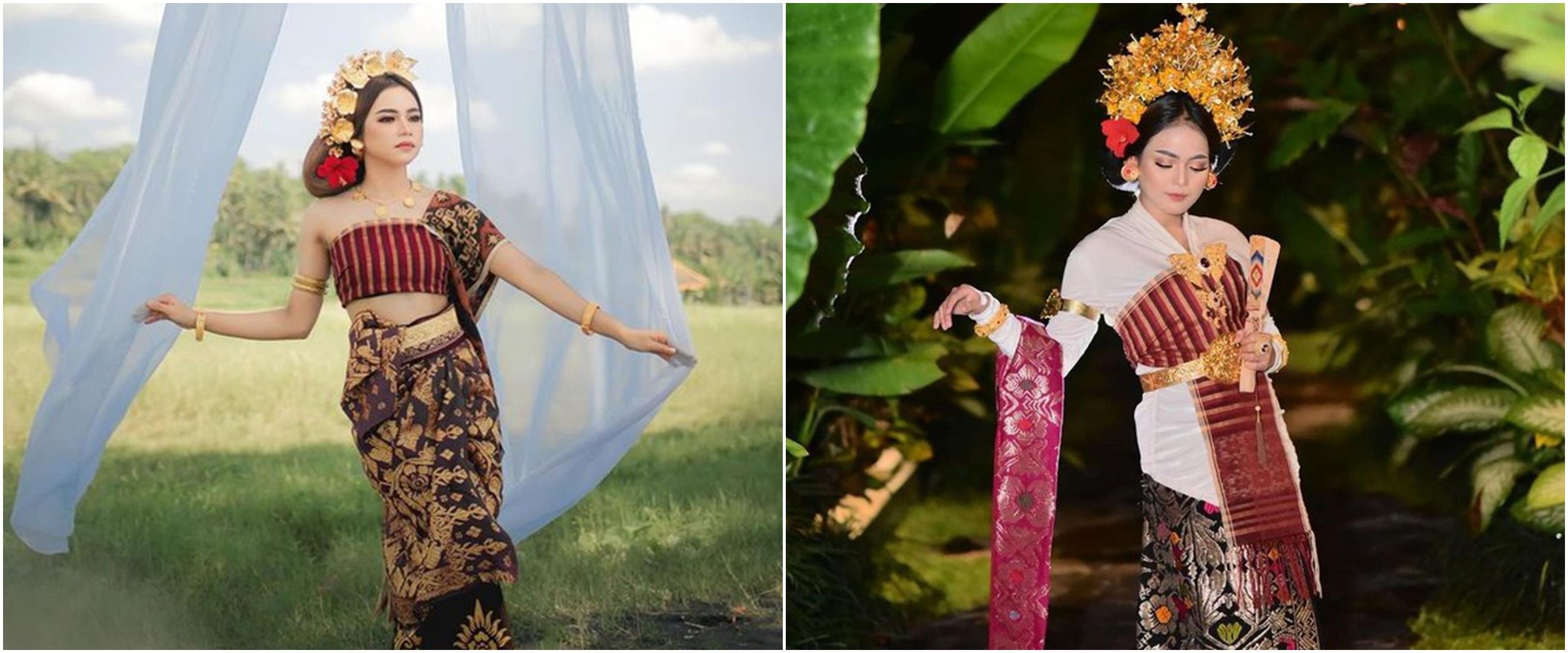 Potret 7 pedangdut pakai busana adat Bali, Ghea Youbi bak jegeg Bali