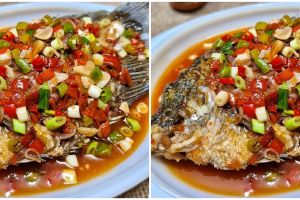 Resep gurame goreng saus pedas manis, enak, empuk, dan praktis