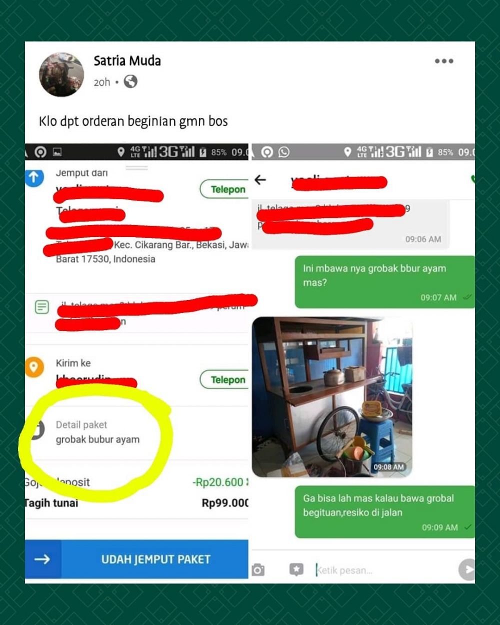 13 Status medsos lucu driver ojek online lagi bingung, ceritanya kocak