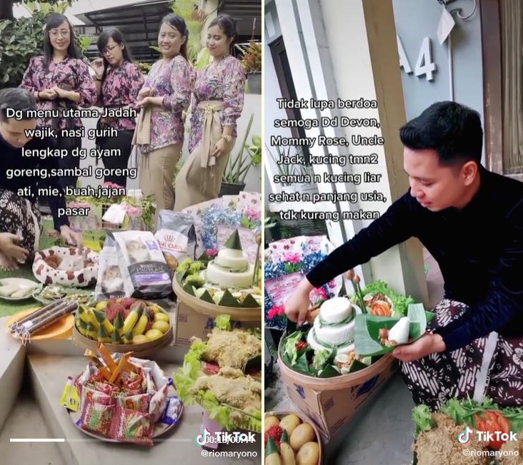 Pria ini bikin perayaan tedak siten untuk kucing, prosesinya lengkap