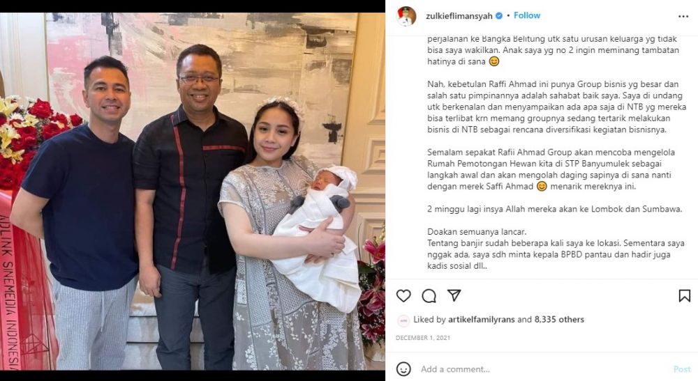 Bisnis Raffi Ahmad kian ekspansif, kini bangun pabrik pengelolaan sapi