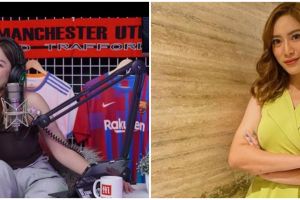 11 Pesona Harly Valen, presenter pertandingan pingpong Desta vs Abdel