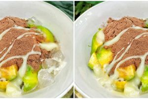 Cara membuat es alpukat keruk Milo, mudah cuma satu langkah