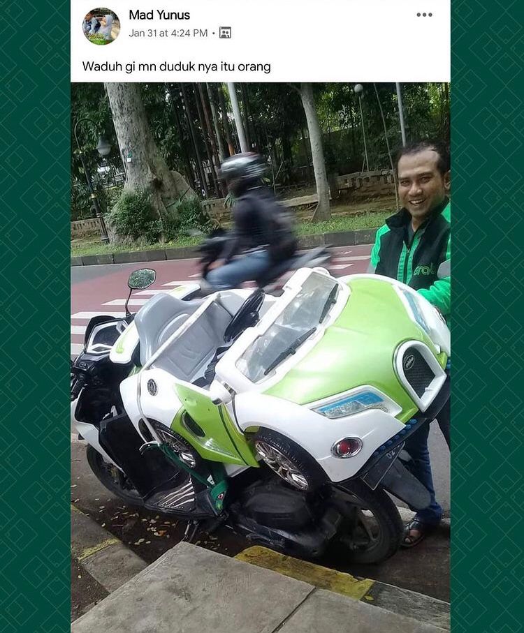 11 Cara driver ojek online bawa barang raksasa, ngilu lihatnya