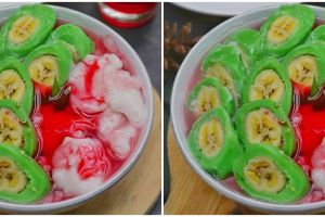 Resep dan cara membuat es pisang ijo, legit dan bikin ketagihan