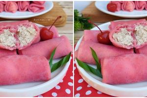 Resep kreasi dadar gulung buah naga, nikmatnya bikin rebutan