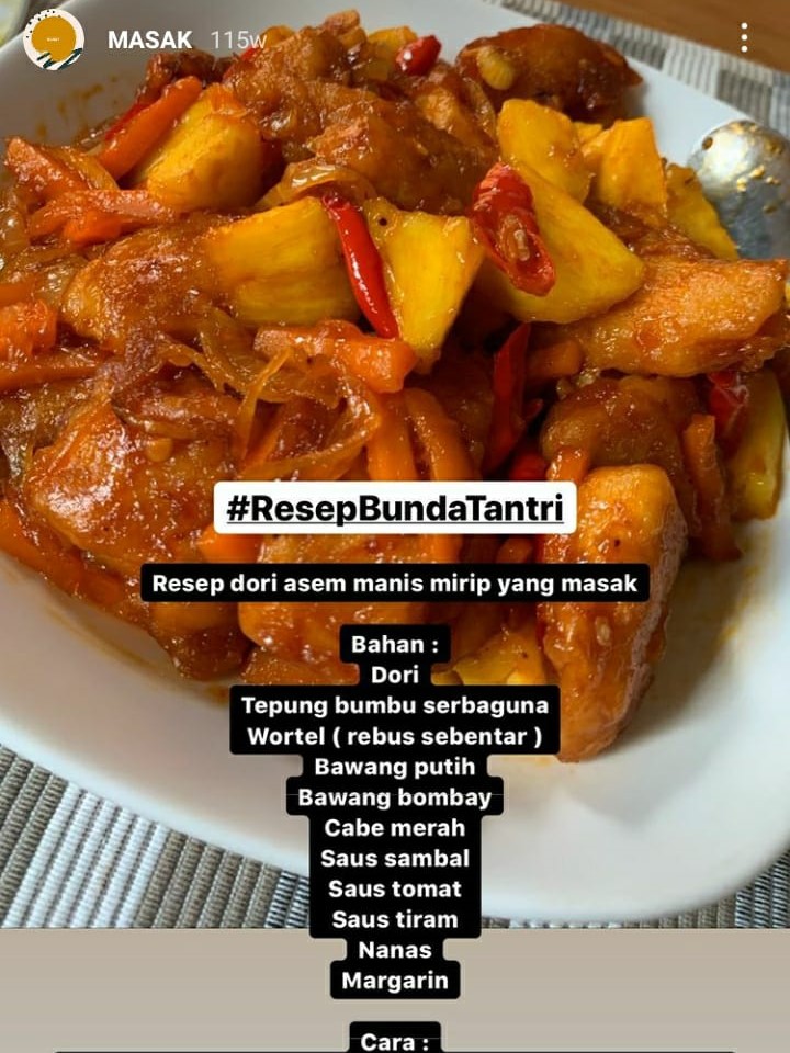 10 Inspirasi masakan rumahan ala Tantri Kotak, praktis dan sederhana