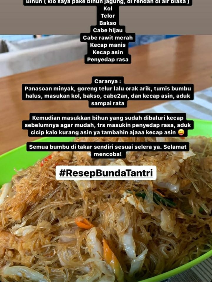 10 Inspirasi masakan rumahan ala Tantri Kotak, praktis dan sederhana