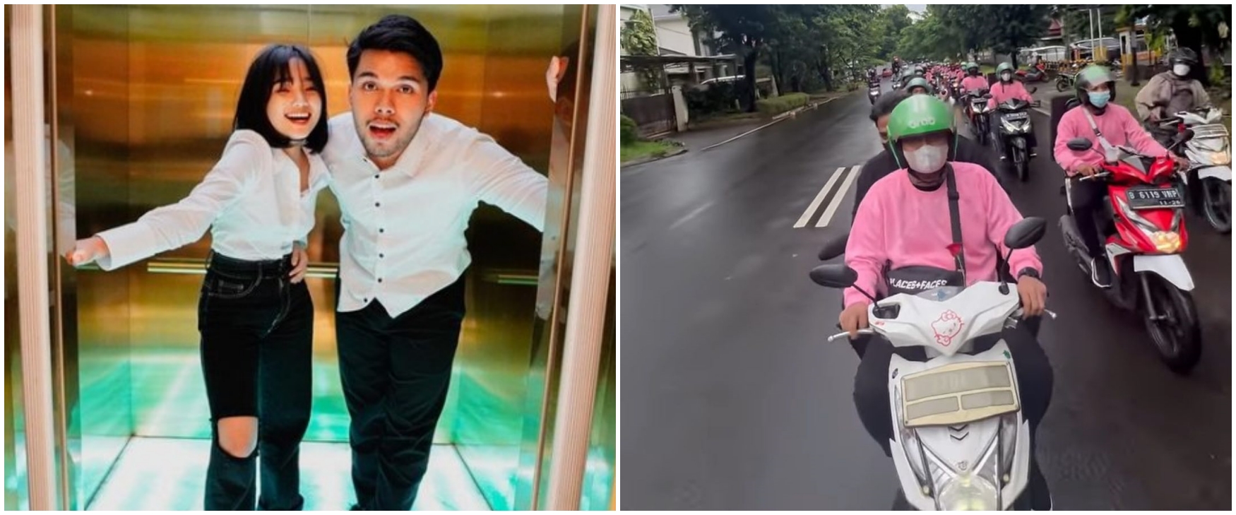 7 Momen Thariq beri kejutan Valentine ke Fuji, bawa rombongan ojol