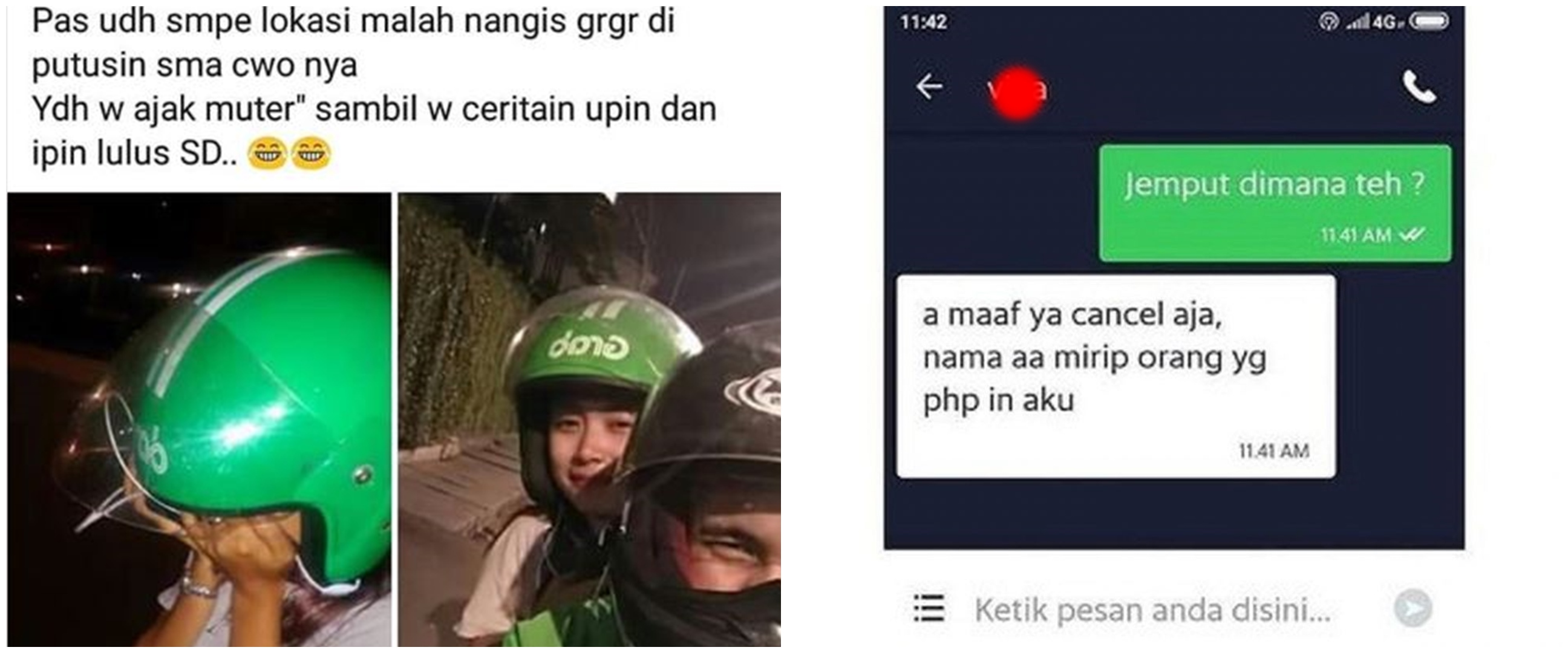 11 Momen lucu driver ojek online dapat penumpang galau, bikin baper