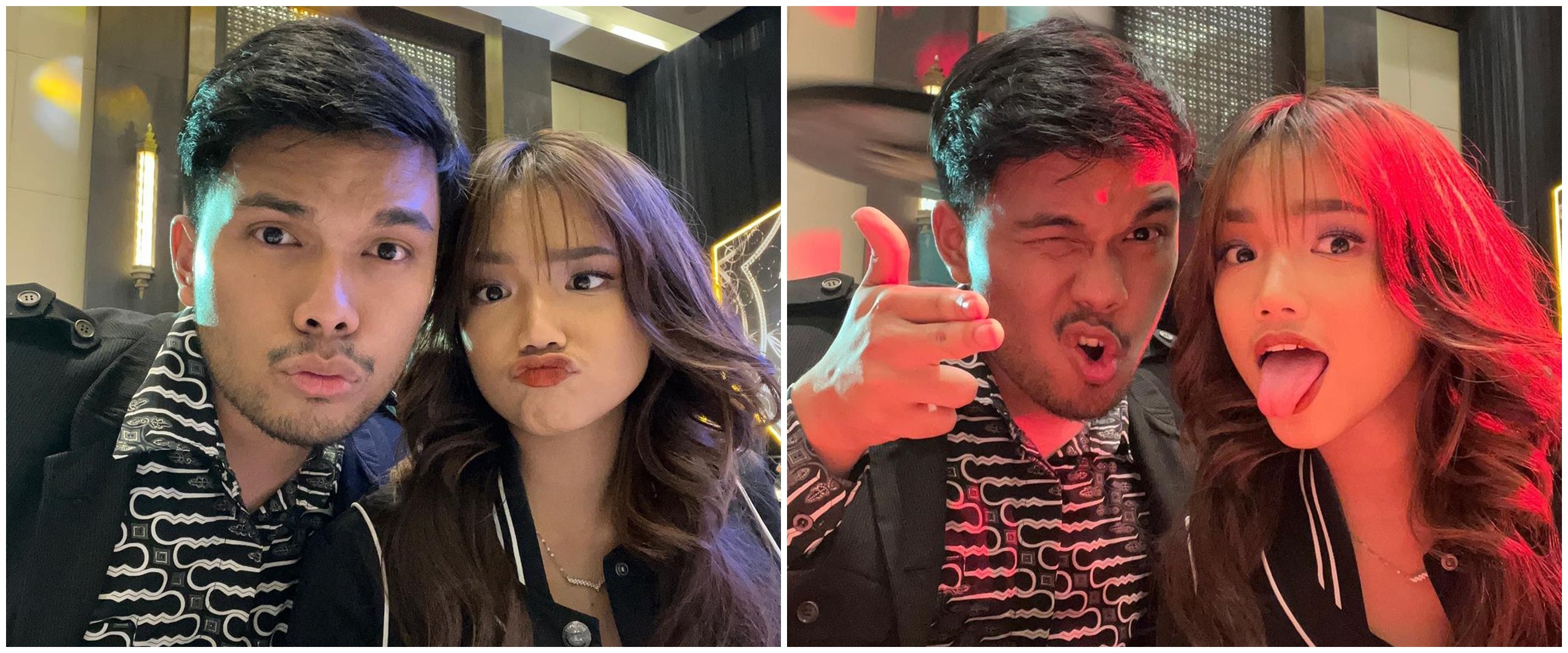 Gaya Fuji dan Thariq Halilintar saat dinner bareng, serba hitam