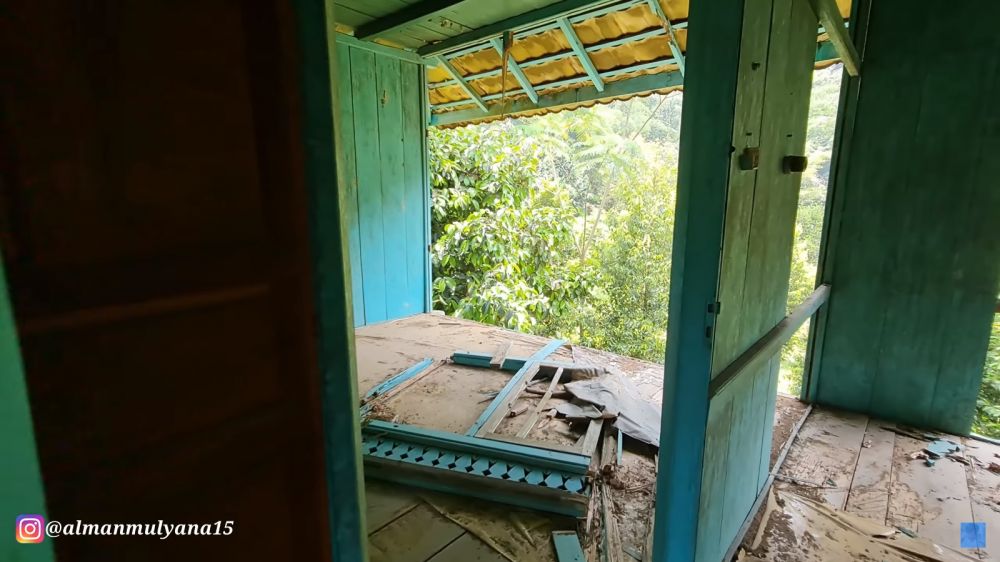 9 Penampakan rumah dua lantai terbengkalai di tengah hutan