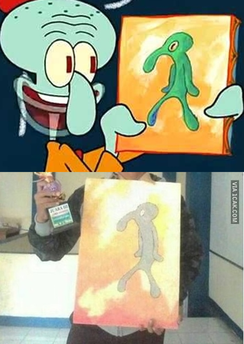 15 Cocoklogi benda di kartun Spongebob versus dunia nyata, pas banget