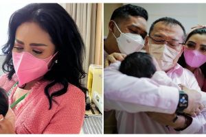 Momen bahagia keluarga Aurel Hermansyah gendong baby AH, KD terharu