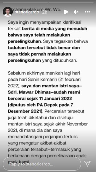 Tepis isu perselingkuhan, ini klarifikasi mantan suami Mawar AFI