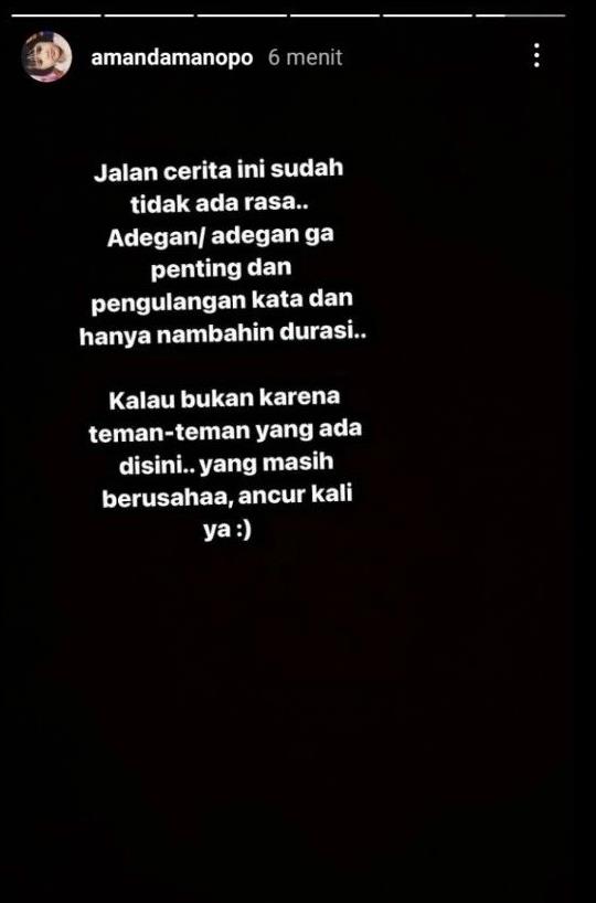 Amanda Manopo curhat soal alur Ikatan Cinta, mengaku hambar