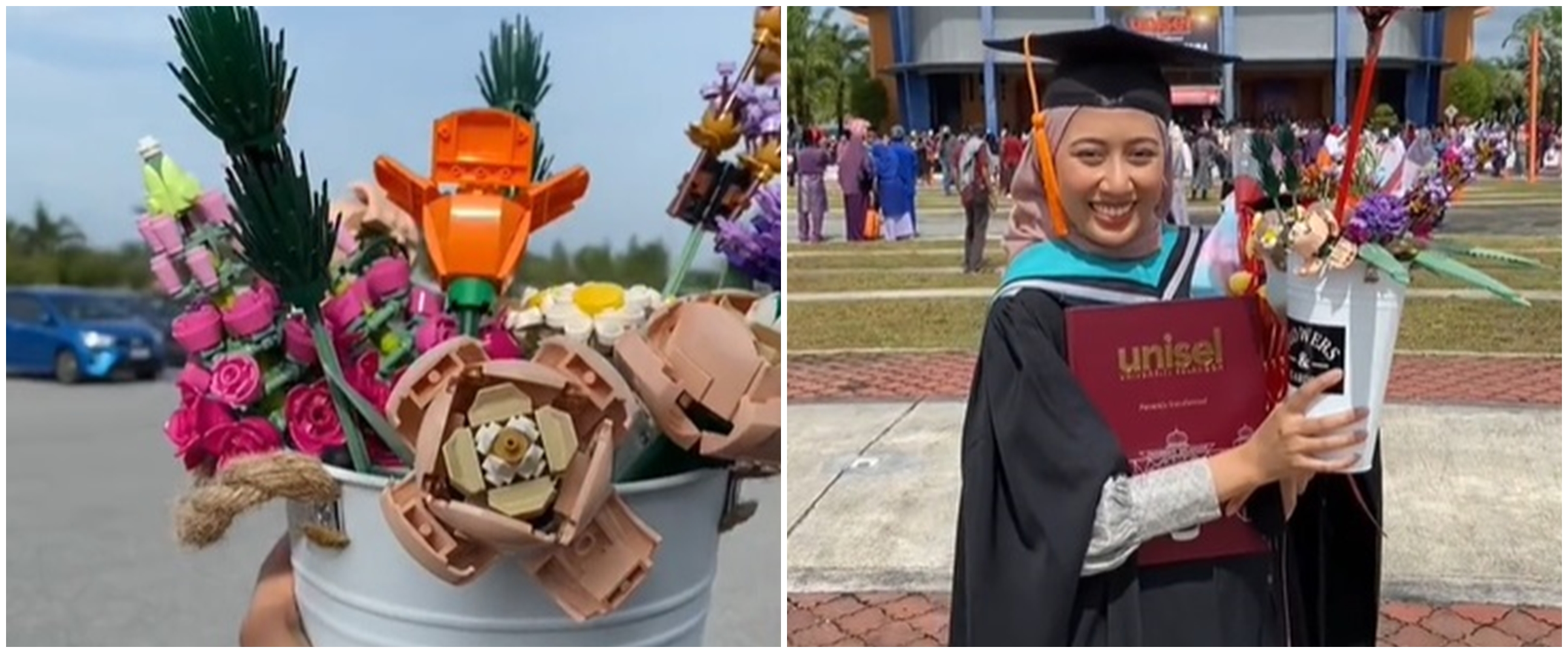 Pria rakit lego jadi bunga buat kado pacar, 9 potretnya bikin takjub