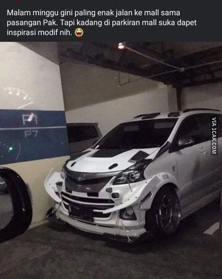 21 Penampakan nyeleneh kendaraan saat diparkir ini bikin garuk kepala