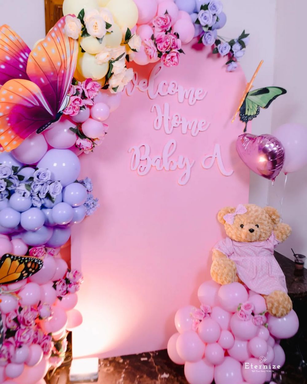 11 Potret dekorasi penyambutan bayi Atta dan Aurel, cute serba pink