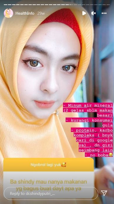 7 Makanan ini dihindari Shindy adik Oki Setiana, bobot turun 24 kg