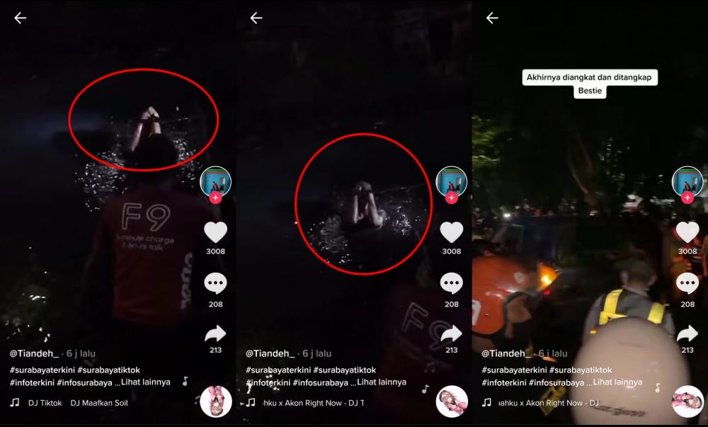 Maling sembunyi 2 jam di selokan, momen keluar bikin warga sorak sorai