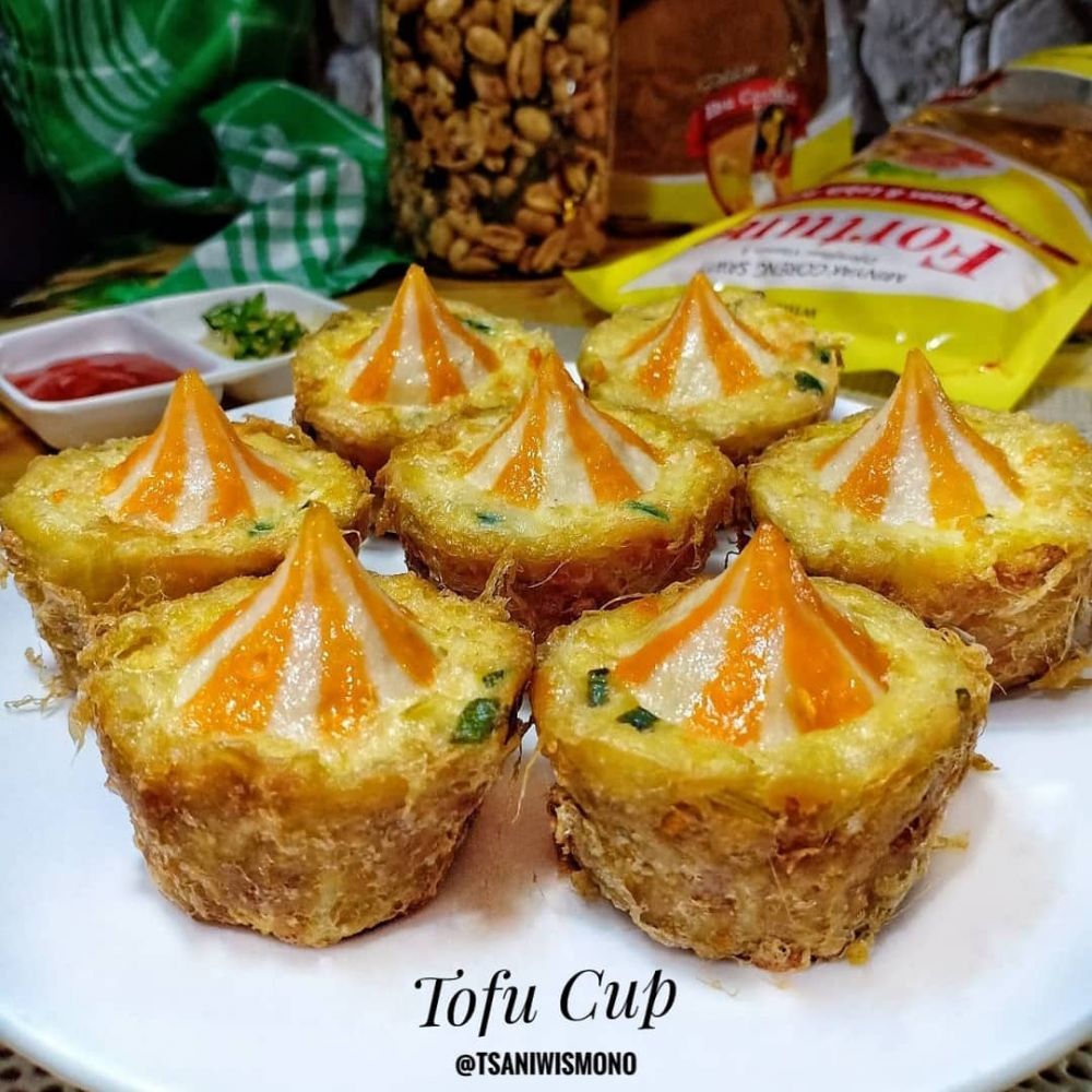 Cara membuat tahu goreng bentuk cup, lezat dan mudah dibuat