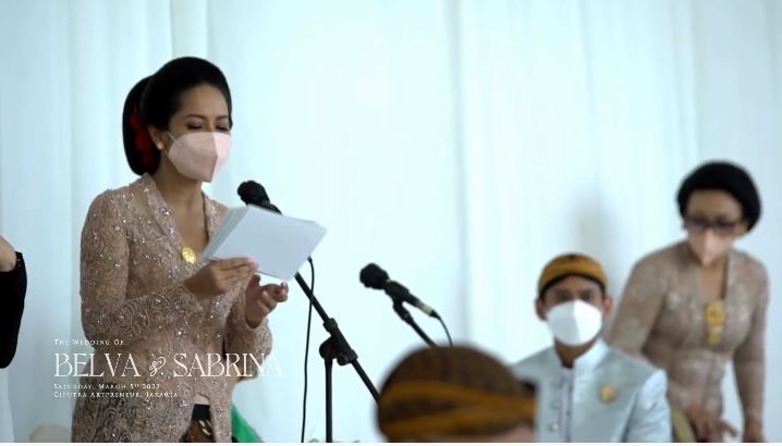 12 Momen pernikahan Belva Devara & Sabrina, Presiden Jokowi jadi saksi