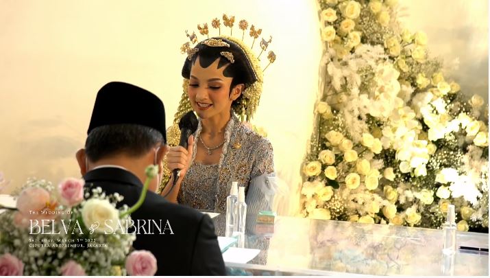 12 Momen pernikahan Belva Devara & Sabrina, Presiden Jokowi jadi saksi