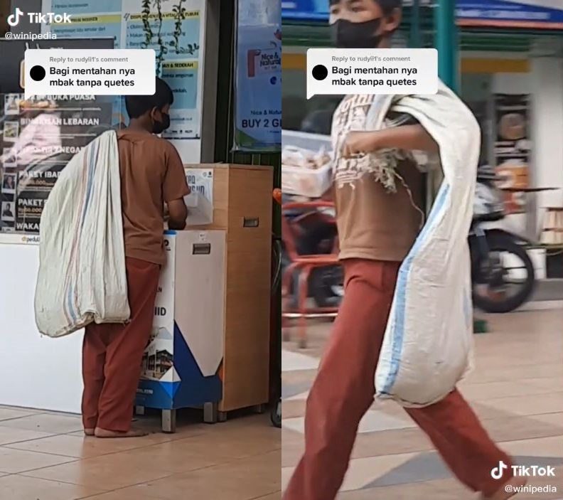 Bocah berpenampilan lusuh diam-diam sedekah di kotak amal, bikin haru