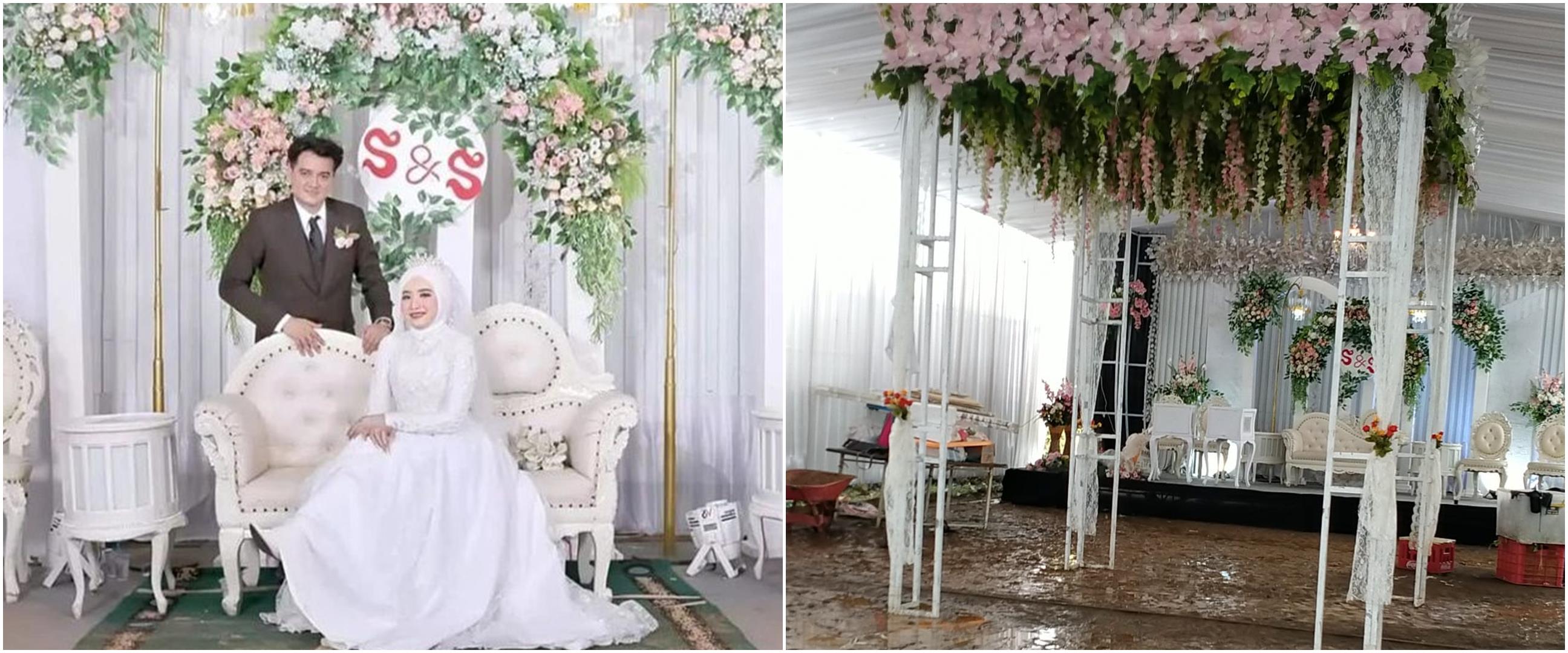 Lokasi nikah mantan suami Mawar AFI sempat banjir, ini 9 potretnya