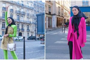 9 Gaya Shandy Purnamasari liburan di Paris, tampil colorfull