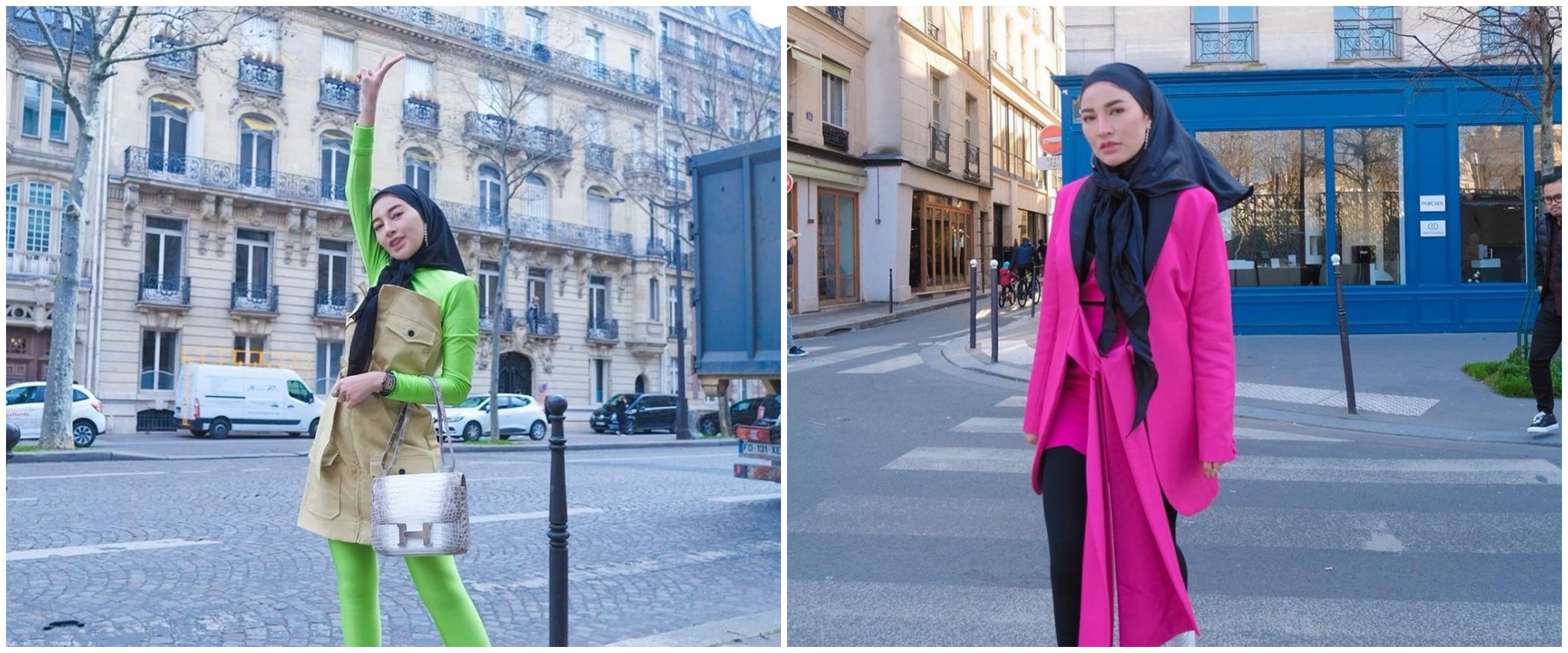 9 Gaya Shandy Purnamasari liburan di Paris, tampil colorfull