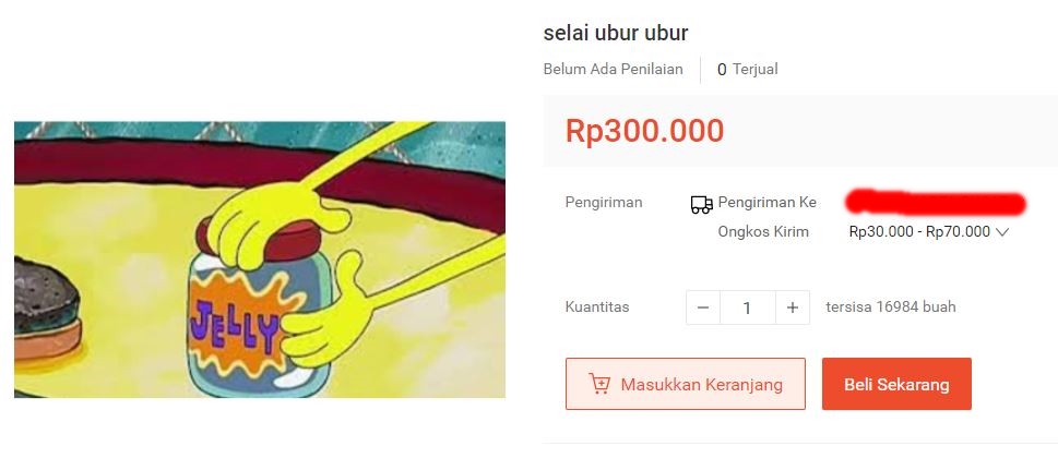 13 Benda di kartun SpongeBob ini dijual di online shop