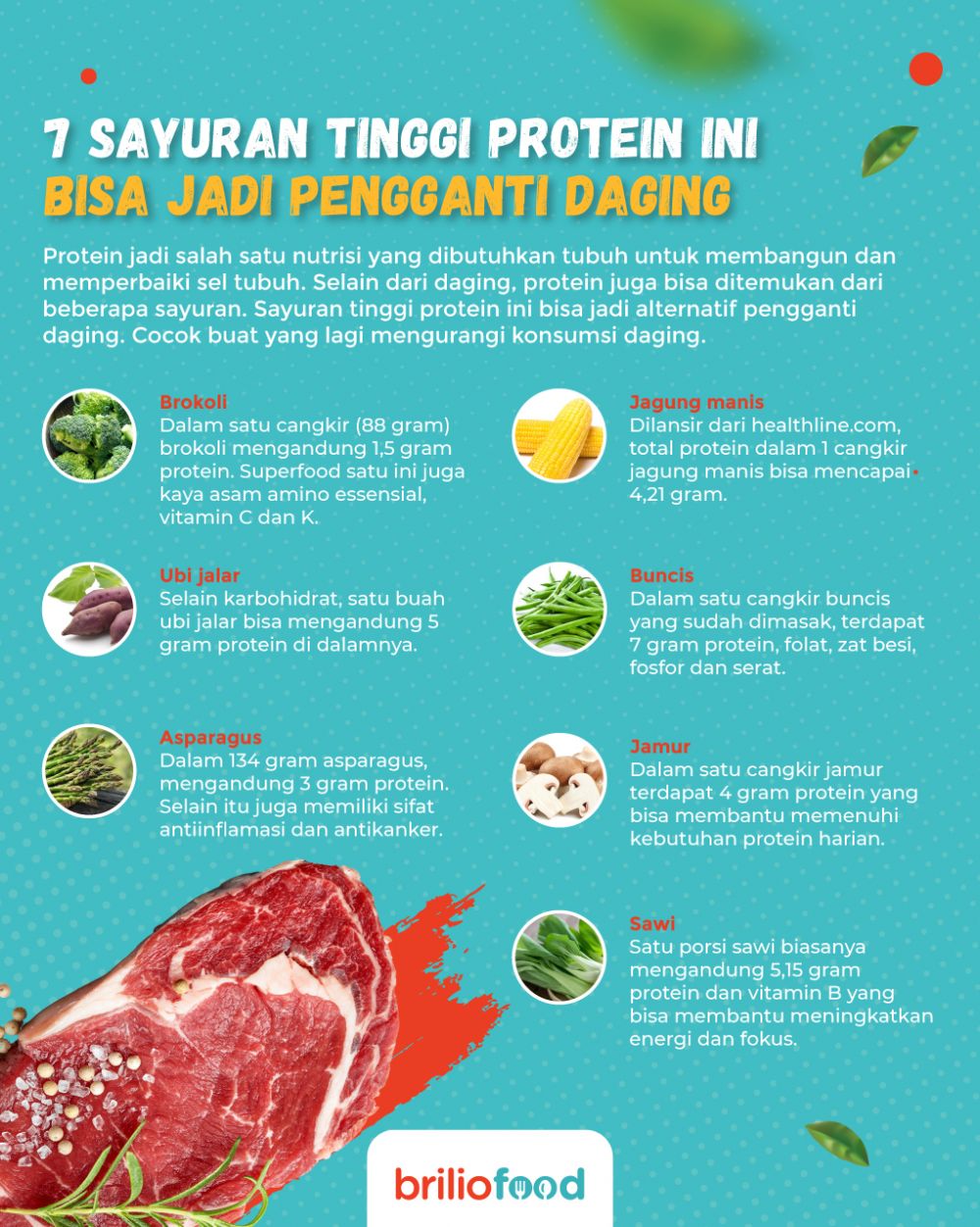 Sayur yang mengandung protein tinggi