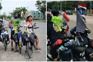 Aksi rombongan bersepeda dari Bandung ke Mandalika, demi MotoGP