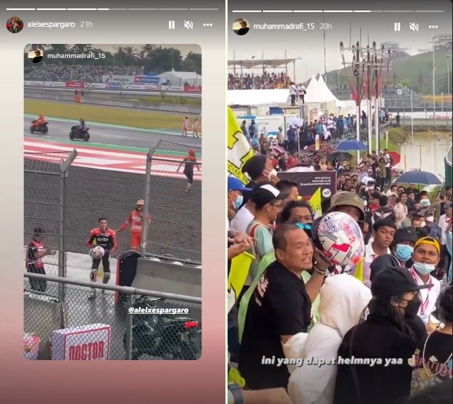 Ini sosok penonton MotoGP yang dapat helm Aleix Espargaro, hoki banget