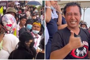 Ini sosok penonton MotoGP yang dapat helm Aleix Espargaro, hoki banget