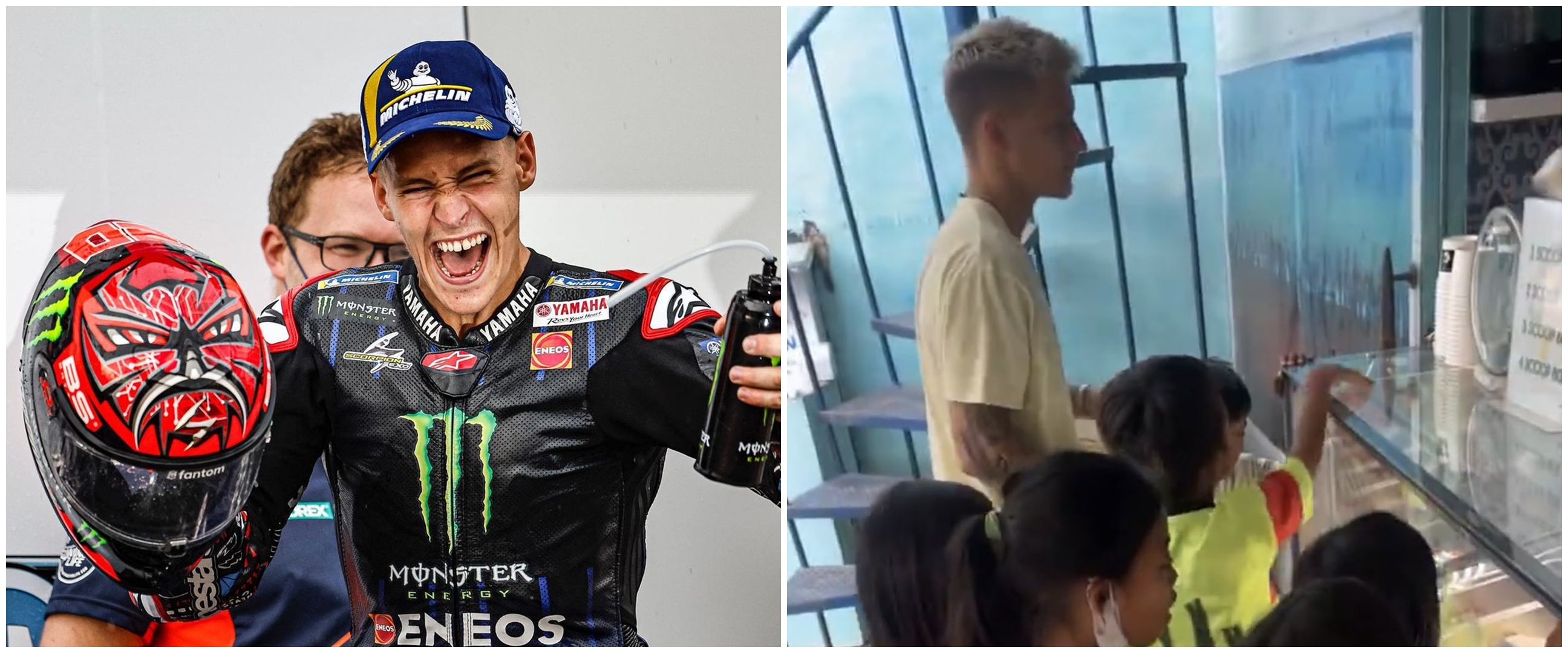 Momen Fabio Quartararo traktir anak-anak makan es krim di Lombok