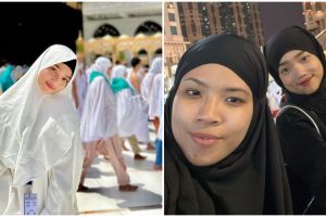 9 Potret Fuji umrah ke Tanah Suci, ajak serta pengasuh Gala Sky
