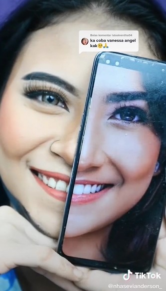 9 Transformasi makeup wanita dandan jadi Vanessa Angel, mirip pol