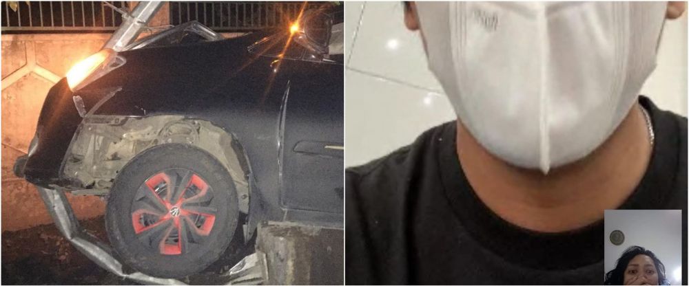 Rian D'masiv dan tim alami kecelakaan, kondisi mobil rusak parah