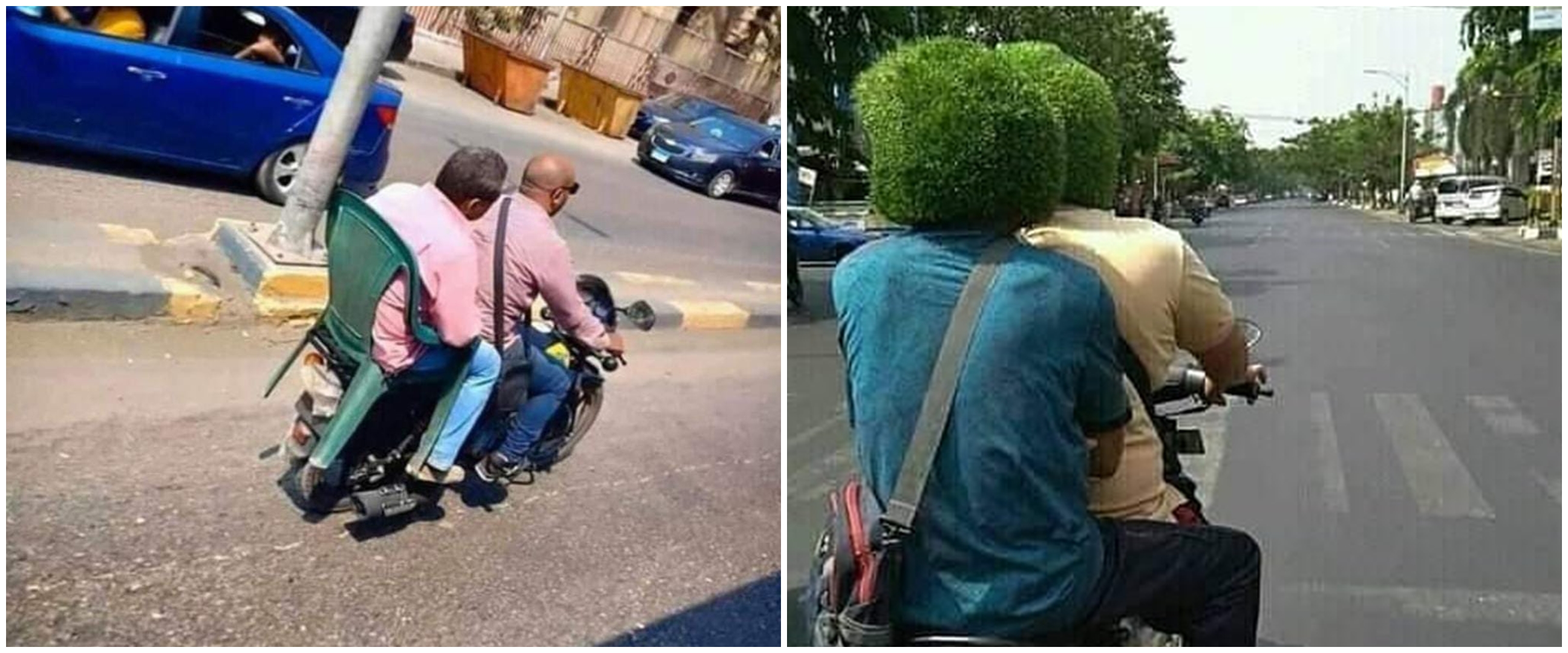 11 Potret lucu bapak-bapak boncengan motor, absurd bukan main