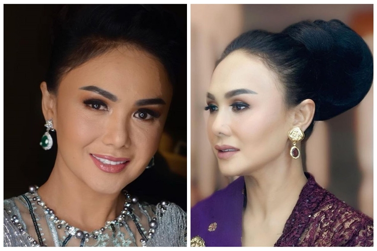 11 Gaya Yuni Shara hadiri kondangan, elegan dengan kebaya